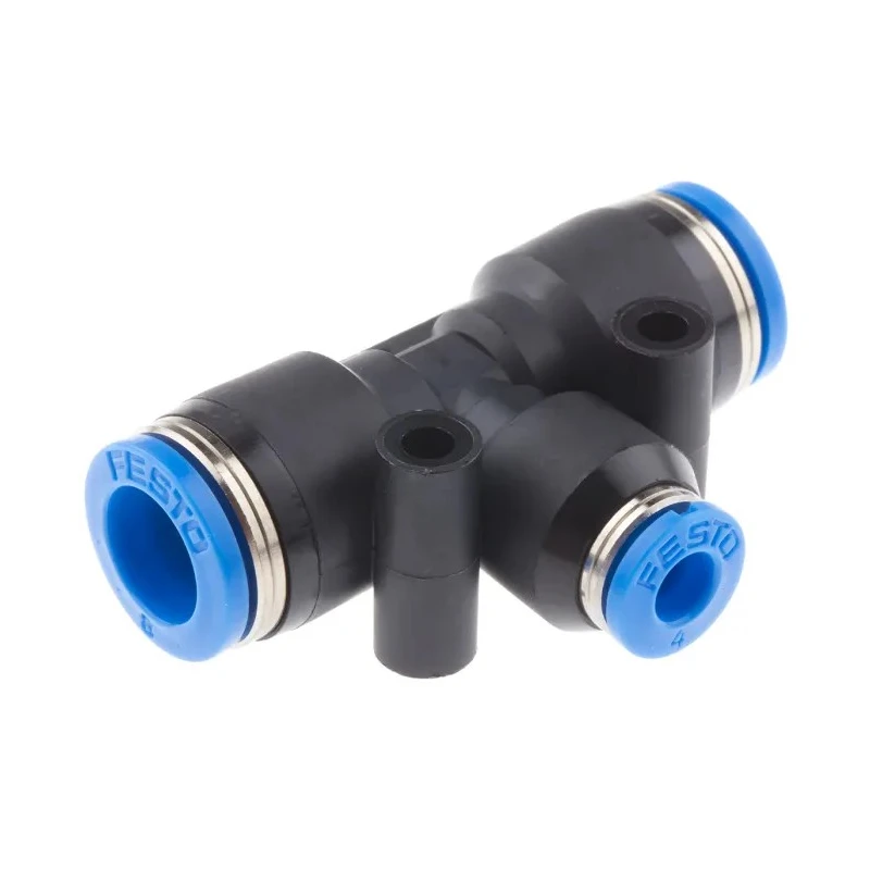 Festo Push-In T-Shape Pneumatic Fitting, 8 mm x 4 mm, Tee Tube-to-Tube Adapter, QST-8-4
