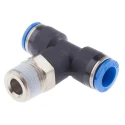 Festo Push-in T-Shape Pneumatic Fitting, 10 mm Tube, R 3/8 Male Thread, Nickel Plated Brass, QST-3/8-10