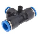 Festo Push-In T-Shape Pneumatic Fitting, 8 mm x 4 mm, Tee Tube-to-Tube Adapter, QST-8-4