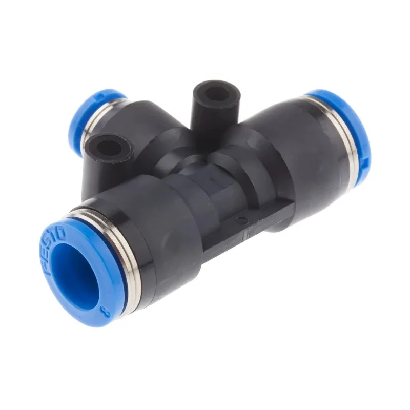 Festo Push-In T-Shape Pneumatic Fitting, 8 mm x 4 mm, Tee Tube-to-Tube Adapter, QST-8-4