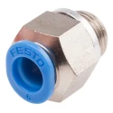 Festo QSM Series Mini Push-in Pneumatic Fitting, Male G 1/8 Inch, 6mm Brass Nickel-Plated QSM-G1/8-6
