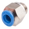 Festo QSM Series Mini Push-in Pneumatic Fitting, Male G 1/8 Inch, 6mm Brass Nickel-Plated QSM-G1/8-6