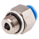 Festo QSM Series Mini Push-in Pneumatic Fitting, Male G 1/8 Inch, 6mm Brass Nickel-Plated QSM-G1/8-6