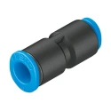Festo QSM Series Pneumatic Reducer Nipple Push-in Fitting, Polybutylene Terephthalate, 6 mm Push-in to 4 mm Threaded QSM-6-4