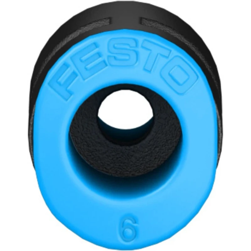 Festo QSM Series Pneumatic Reducer Nipple Push-in Fitting, Polybutylene Terephthalate, 6 mm Push-in to 4 mm Threaded QSM-6-4