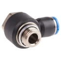 Festo Polybutylene Terephthalate Pneumatic Male Elbow Fitting, Push-In 10mm, G 3/8, 90° QSLV-G3/8-10