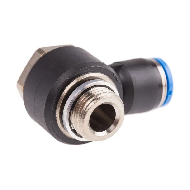 Festo Polybutylene Terephthalate Pneumatic Male Elbow Fitting, Push-In 10mm, G 3/8, 90° QSLV-G3/8-10