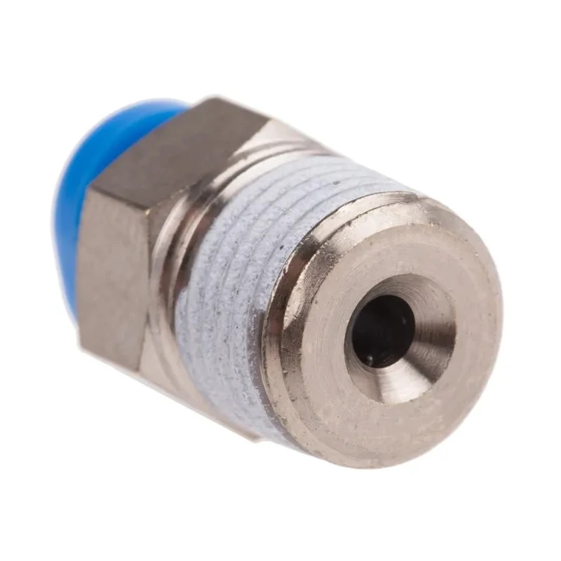 Festo QSM Series Pneumatic Push-in Fitting, 4mm Tube, Male R 1/8 Brass, Nickel-Plated QSM-1/8-4
