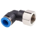 Festo Polybutylene Terephthalate Pneumatic Male Elbow Fitting, G 3/8 Thread, 10mm Push-in, 90° Angle QSLF-3/8-10-B