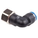 Festo Polybutylene Terephthalate Pneumatic Male Elbow Fitting, G 3/8 Thread, 10mm Push-in, 90° Angle QSLF-3/8-10-B