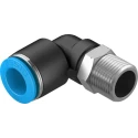 Festo QSL-3/8-12 Pneumatic Elbow Male Connector, R 3/8 in Thread, 12mm Push-in Tube, Polybutylene Terephthalate, 80°C