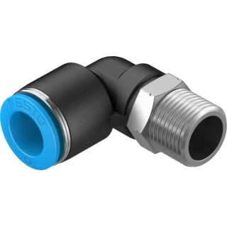 Festo QSL-3/8-12 Pneumatic Elbow Male Connector, R 3/8 in Thread, 12mm Push-in Tube, Polybutylene Terephthalate, 80°C