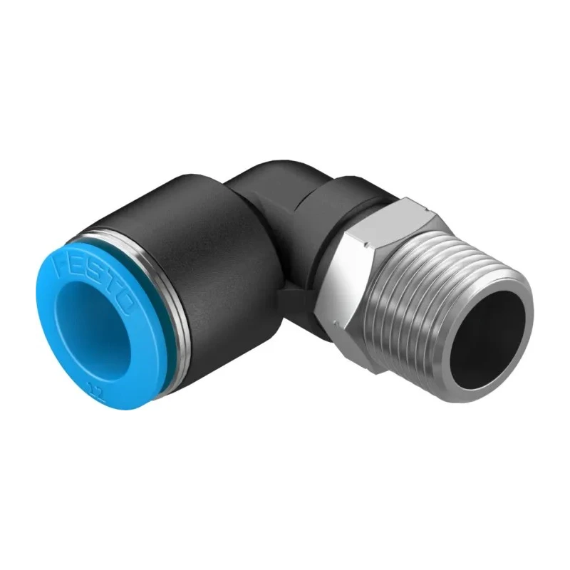 Festo QSL-3/8-12 Pneumatic Elbow Male Connector, R 3/8 in Thread, 12mm Push-in Tube, Polybutylene Terephthalate, 80°C