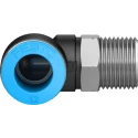 Festo QSL-3/8-12 Pneumatic Elbow Male Connector, R 3/8 in Thread, 12mm Push-in Tube, Polybutylene Terephthalate, 80°C