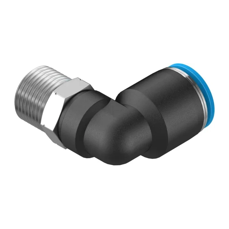 Festo QSL-3/8-12 Pneumatic Elbow Male Connector, R 3/8 in Thread, 12mm Push-in Tube, Polybutylene Terephthalate, 80°C
