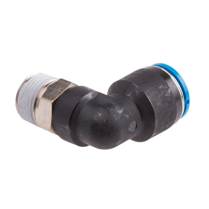 Festo QSL-3/8-12 Pneumatic Elbow Male Connector, R 3/8 in Thread, 12mm Push-in Tube, Polybutylene Terephthalate, 80°C