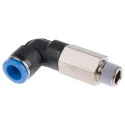 Festo Polybutylene Terephthalate Pneumatic Fitting Male Push-in R 1/4 in R 10mm 90° Elbow QSLL-1/4-10