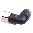 Festo QSLF Series Polybutylene Terephthalate Pneumatic Fitting Male Elbow, G 1/4 in Thread, 10mm Push-in, 90°, QSLF-1/4-10-B