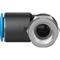 Festo QSLF Series Polybutylene Terephthalate Pneumatic Fitting Male Elbow, G 1/4 in Thread, 10mm Push-in, 90°, QSLF-1/4-10-B