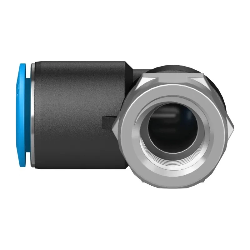 Festo QSLF Series Polybutylene Terephthalate Pneumatic Fitting Male Elbow, G 1/4 in Thread, 10mm Push-in, 90°, QSLF-1/4-10-B