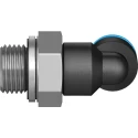 Festo Polybutylene Terephthalate Pneumatic Fitting, Male Push-In, G 1/8 in, 4mm, Nickel Finish QSL-G1/8-4