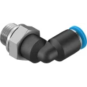 Festo Polybutylene Terephthalate Pneumatic Fitting, Male Push-In, G 1/8 in, 4mm, Nickel Finish QSL-G1/8-4