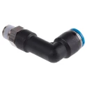 Festo QSLL-1/8-8 Polybutylene Terephthalate Pneumatic Male Elbow Fitting, R 1/8 in Thread, 8mm Push-In, 90°