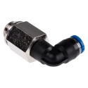 Festo Polybutylene Pneumatic Male Elbow Fitting, G 1/4 Thread, 6mm Push-In, 90°, QSLL-G1/4-6
