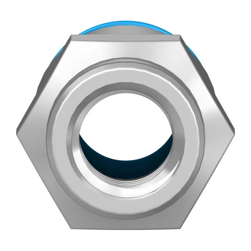 Festo Pneumatic Push-In Fitting, Female G Thread, Brass, 12mm Tube, 1/4 Inch, Nickel Finish QSF-1/4-12-B