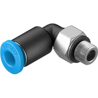 Festo Polybutylene Terephthalate Pneumatic Fitting, 90° Elbow, M5 Male Thread, 4mm Push-in QSML-M5-4