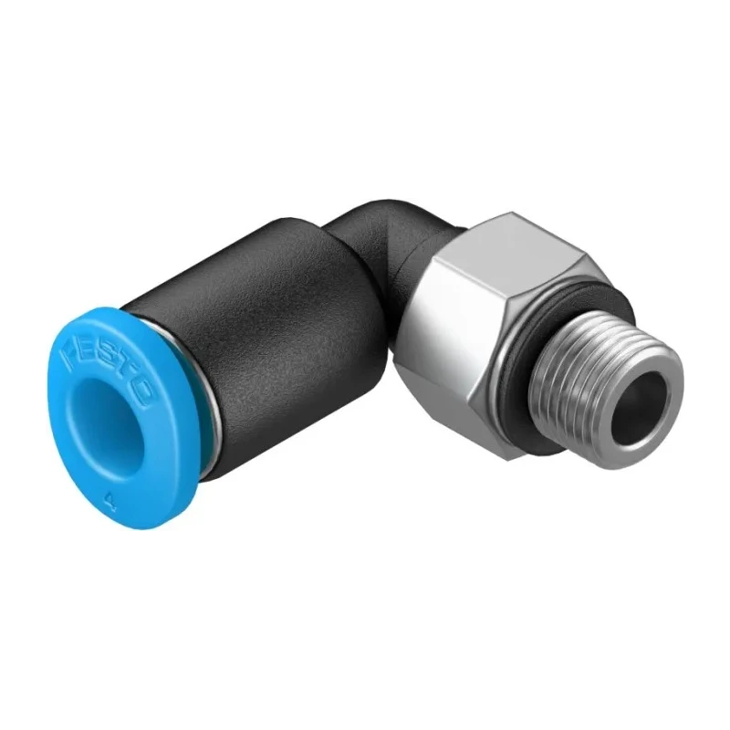 Festo Polybutylene Terephthalate Pneumatic Fitting, 90° Elbow, M5 Male Thread, 4mm Push-in QSML-M5-4