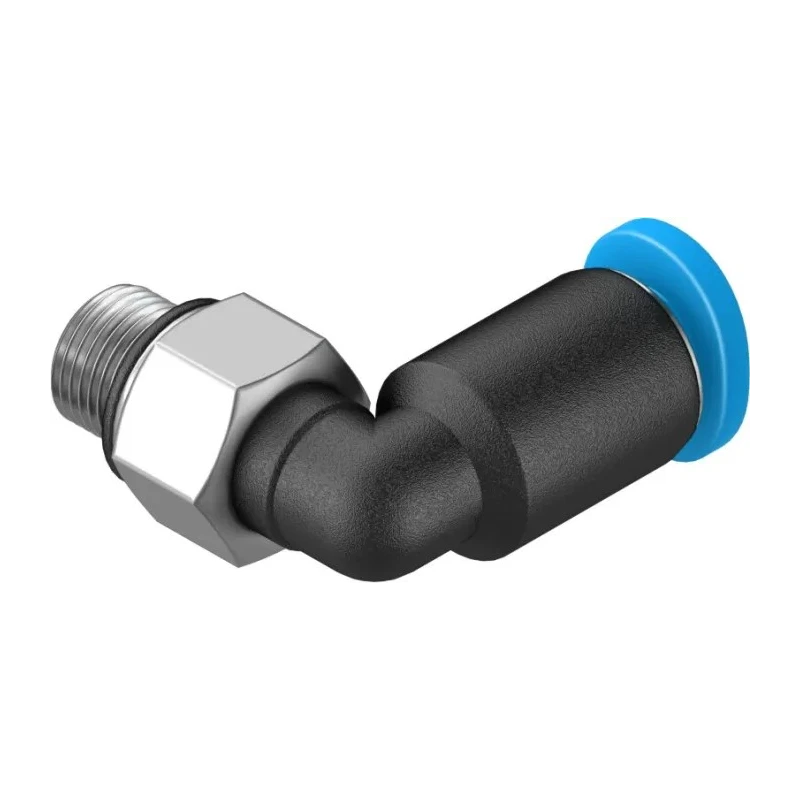Festo Polybutylene Terephthalate Pneumatic Fitting, 90° Elbow, M5 Male Thread, 4mm Push-in QSML-M5-4