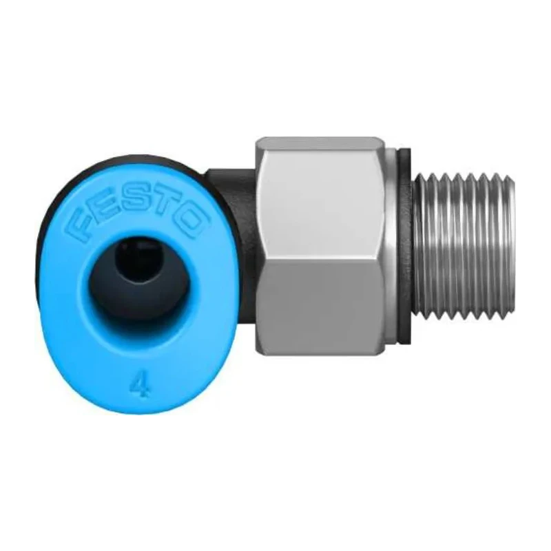 Festo Polybutylene Terephthalate Pneumatic Fitting, 90° Elbow, M5 Male Thread, 4mm Push-in QSML-M5-4
