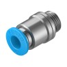 Festo QS Series Pneumatic Fitting, Push-in Tube, Male G1/8 Thread, 6mm Tube Brass Nickel Finish QS-G1/8-6-I