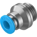 Festo Pneumatic Fitting Push-In Connector Brass, Nickel-Plated, Male G1/4 Thread, 6mm Tube QS-G1/4-6-I