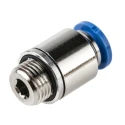 Festo QS Series Pneumatic Fitting, Push-in Tube, Male G1/8 Thread, 6mm Tube Brass Nickel Finish QS-G1/8-6-I