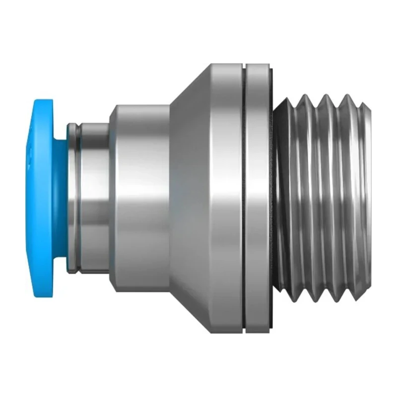 Festo Pneumatic Fitting Push-In Connector Brass, Nickel-Plated, Male G1/4 Thread, 6mm Tube QS-G1/4-6-I