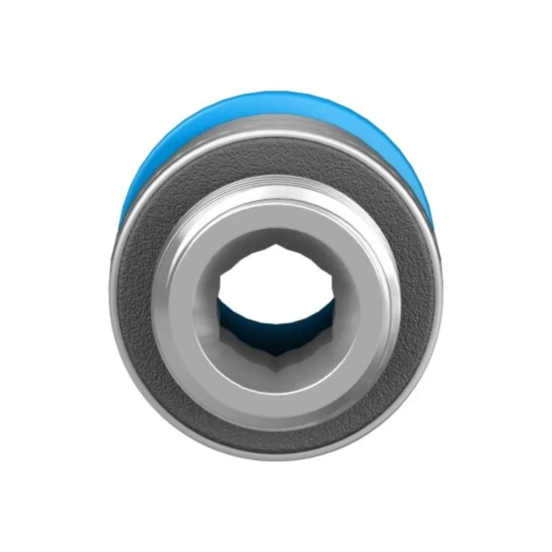 Festo QS Series Pneumatic Fitting, Push-in Tube, Male G1/8 Thread, 6mm Tube Brass Nickel Finish QS-G1/8-6-I