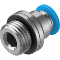 Festo Pneumatic Fitting Push-In Connector Brass, Nickel-Plated, Male G1/4 Thread, 6mm Tube QS-G1/4-6-I
