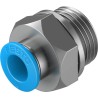 Festo QS Series Pneumatic Fitting, Male, Push-in, 8mm Tube x 3/8 in G Thread Brass Nickel Finish QS-G3/8-8