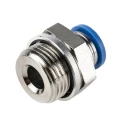Festo QS Series Pneumatic Fitting, Male, Push-in, 8mm Tube x 3/8 in G Thread Brass Nickel Finish QS-G3/8-8
