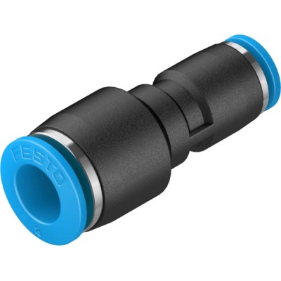 Festo QS Series Stainless Steel Pneumatic Reducer Nipple Push-in Fitting, 8 mm to 4 mm, 14 Bar, QS-8-4