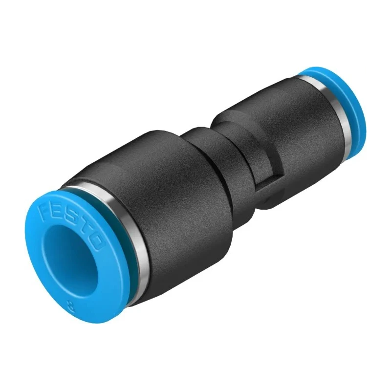 Festo QS Series Stainless Steel Pneumatic Reducer Nipple Push-in Fitting, 8 mm to 4 mm, 14 Bar, QS-8-4