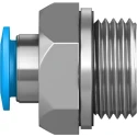 Festo QS Series Pneumatic Fitting, Male, Push-in, 8mm Tube x 3/8 in G Thread Brass Nickel Finish QS-G3/8-8