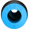 Festo QS Series Stainless Steel Pneumatic Reducer Nipple Push-in Fitting, 8 mm to 4 mm, 14 Bar, QS-8-4