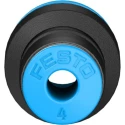 Festo QS Series Stainless Steel Pneumatic Reducer Nipple Push-in Fitting, 8 mm to 4 mm, 14 Bar, QS-8-4