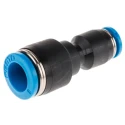 Festo QS Series Stainless Steel Pneumatic Reducer Nipple Push-in Fitting, 8 mm to 4 mm, 14 Bar, QS-8-4