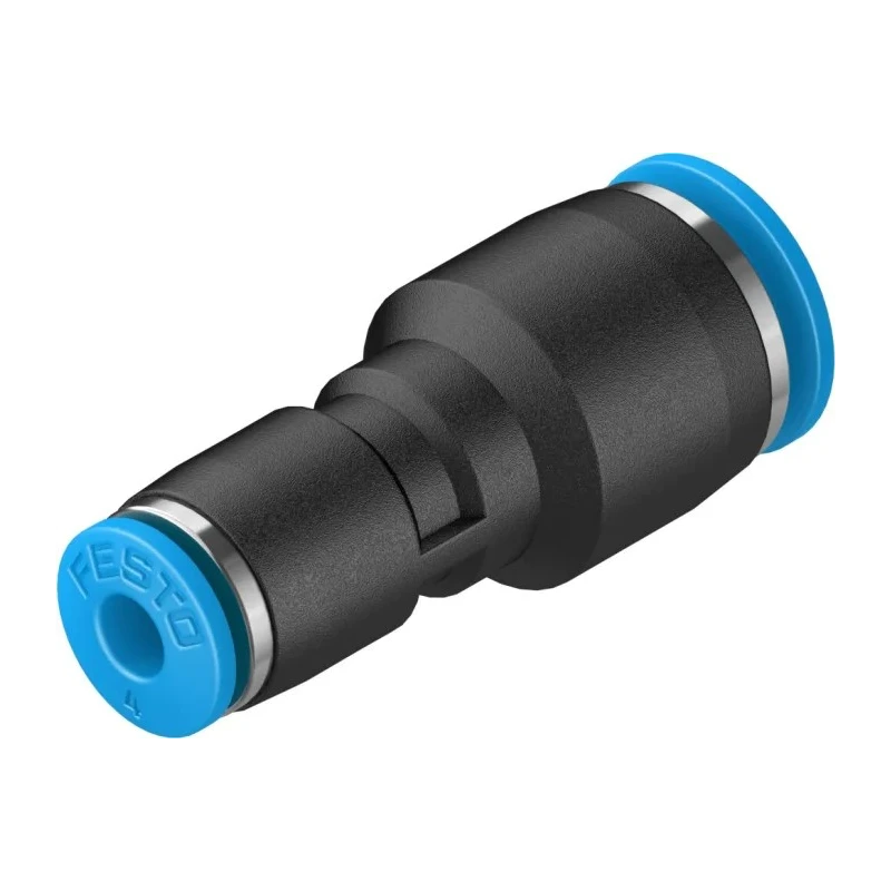 Festo QS Series Stainless Steel Pneumatic Reducer Nipple Push-in Fitting, 8 mm to 4 mm, 14 Bar, QS-8-4