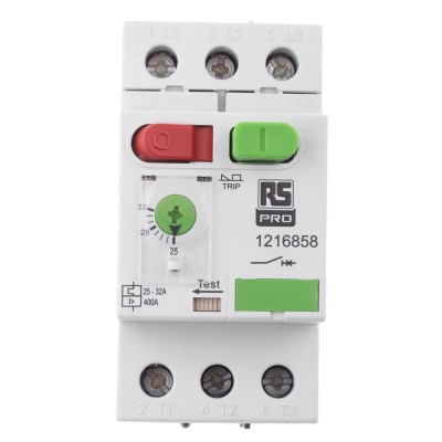RS PRO MS32 Motor Protection Circuit Breaker, 25A/32A, 690V, 3-Pole, DIN Rail, -25°C to 60°C