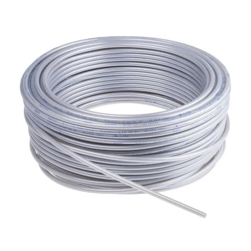 Festo Compressed Air Pipe, Polyurethane, Silver, 6mm OD, 4mm ID, 50m, 10 Bar, PUN-6X1-SI